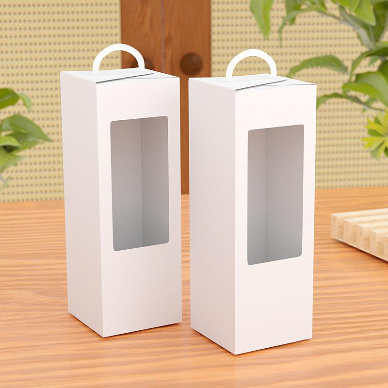 WTEMPO Transparent Window White Paper Gift Boxes Foldable DIY Daily Presents Display Packaging Boxes Suitable for Flowers and Dolls Gifts