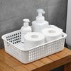 Desktop Storage Basket Space Saving Handle Rectangular Stackable Hollow Storage Basket Bin for