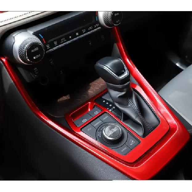 Bright Red Interior Gear Shift Panel Trim For Toyota RAV4 -2025 Accessories