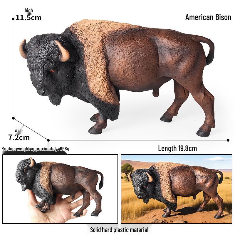 Large American Bison Educational Wildlife Model Toy