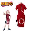 Costume Cosplay di Alta Qualità Haruno Sakura Unisex Abito Cheongsam Rosso Gioco di Ruolo Anime