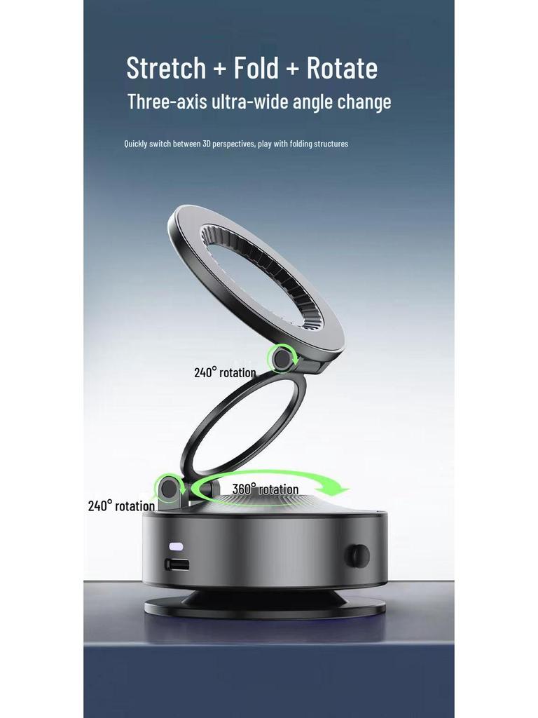 2026 Metal Magnetic Car Phone Holder with Suction Cup for Dashboard Navigation