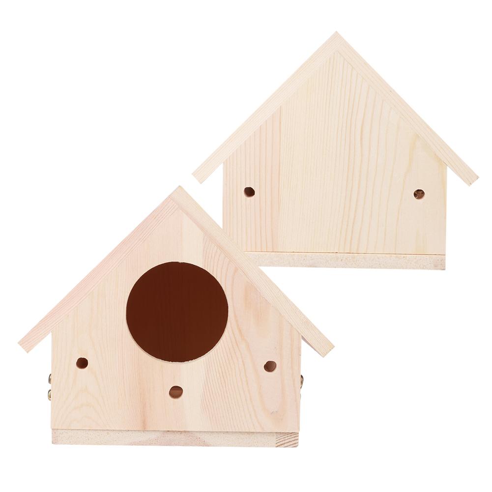 Outdoor Innovative Wooden Bird House Birds Nesting Breeding Cage Ornament Garden Decoration