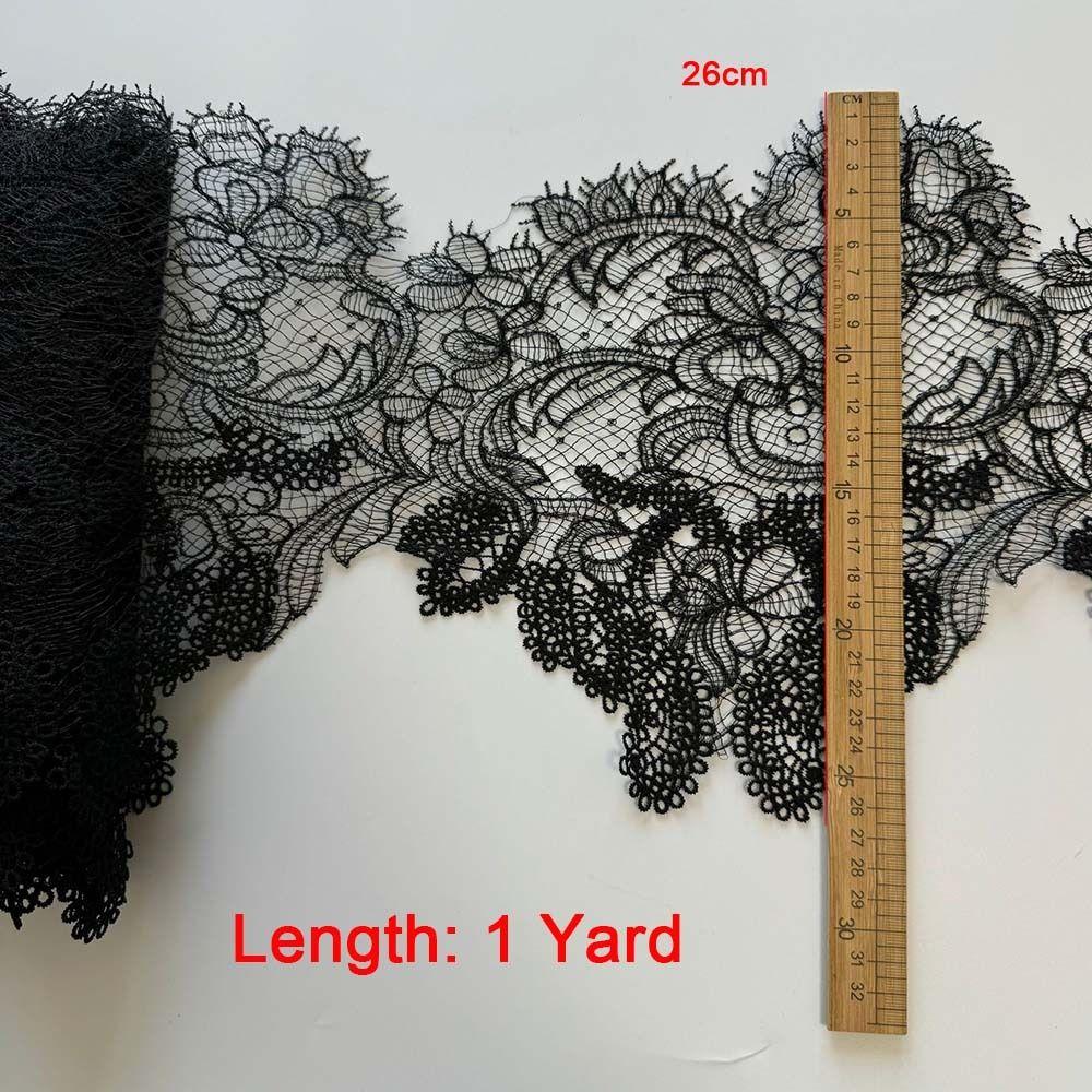 Krajka s vyšívaným zoubkovaným okrajem 1 yard Rybí hedvábná krajka Ruční práce Prolamovaná krajka Svatba