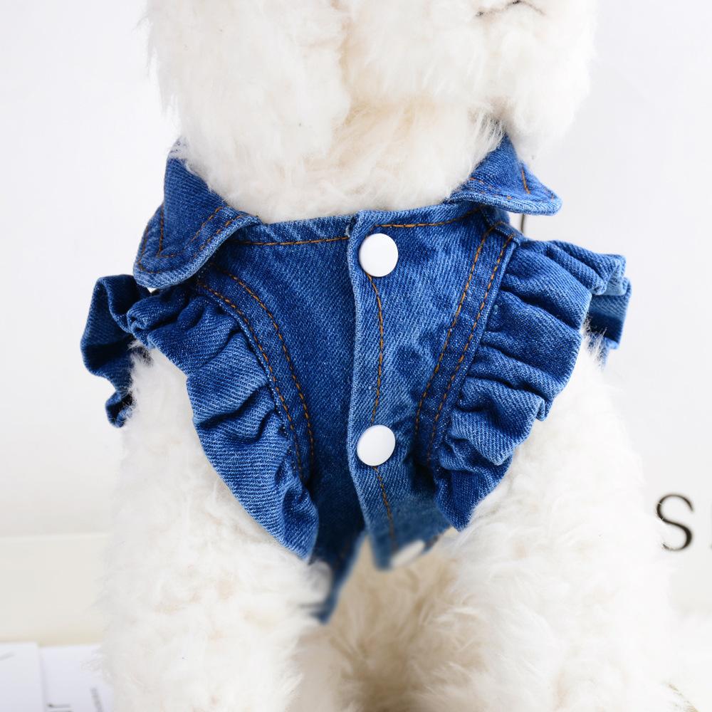 Pet Clothing Small Dog Dog Clothing Denim Jacket Spring Autumn Winter Bigbear Pomeranian Teddy Cherry Princess Vest
