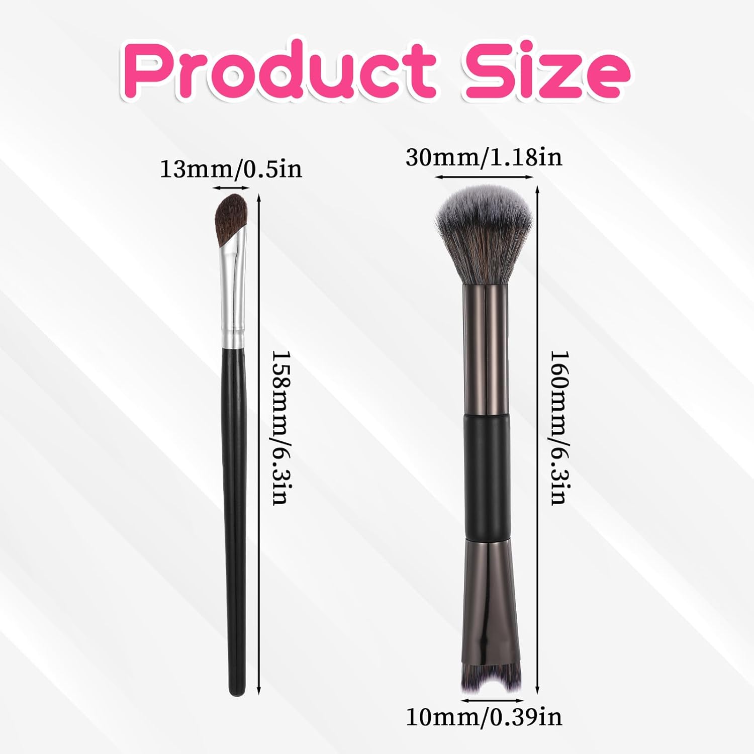 

2Pcs Nose Contour Brushes, 2-In-1 U-Shaped Brush and Fluffy Brushes Mini Nose Contour Brush Angled Tilt Set for Sculpting and Defining Blending