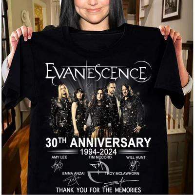New! Evanescence 30Th Anniversary Black Shirt Unisex Concert S To 5XL SG013 Unisex T-Shirt