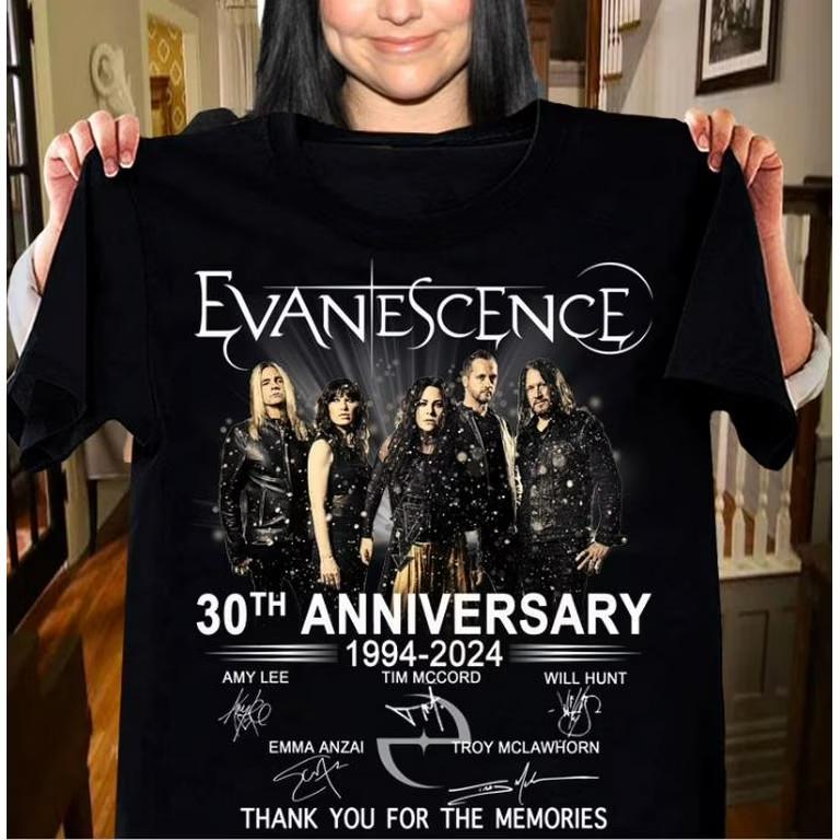 New! Evanescence 30Th Anniversary Black Shirt Unisex Concert S to 5XL SG013 Unisex T-Shirt M