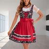 German Bavarian Oktoberfest Costume Set,Halloween Beer Costume Dirndl Dresses Blouse Apron Bows Ribbon for Adult Women