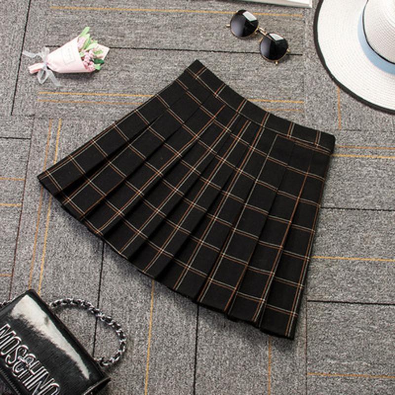 SCIONE Women's Skirt Woolen Pleated Skirt High Waist A-Line Plaid Sexy Bottoming Girl's Cute Skirt
