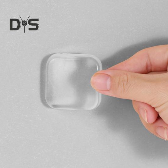 6 τμχ Διαφανές πώμα πόρτας Προστατευτικό τοίχου Αυτοκόλλητο πόμολο πόρτας σιλικόνης Προστατευτική ασπίδα αντισύγκρουσης Στρογγυλή τετράγωνη πόρτα σιγαστήρα προφυλακτήρα