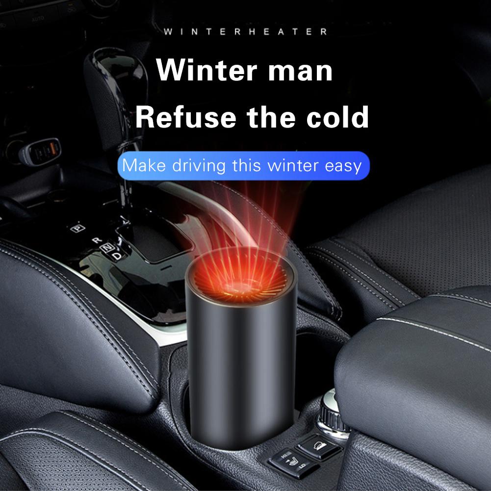 12V Car Heater Cup Holder Design Fast Heating Demister Defroster Auto Window Windshield Defrost Defogging Cooling Heating Fan