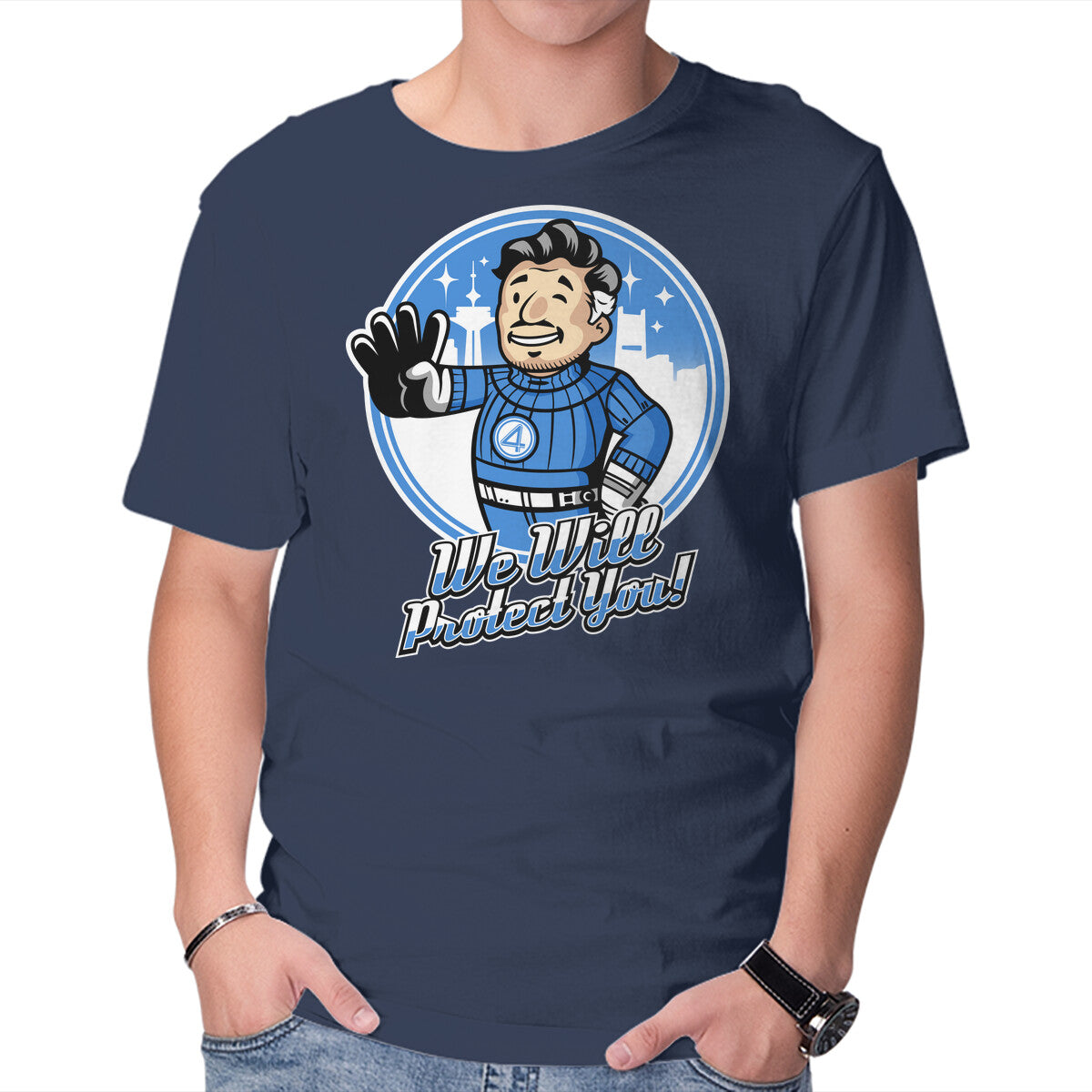 Unisex Crew Neck T-Shirt We Will Protect You Graphic Short Sleeve Casual Tee S