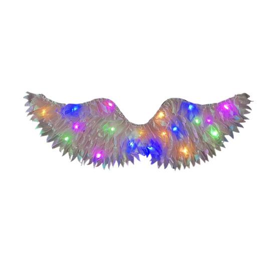 Kids Angel Wings Costume Prop Lighting Up Feather Wings Lightweight Fairy Wings for Cosplay Christmas Pageant And Stage Performance