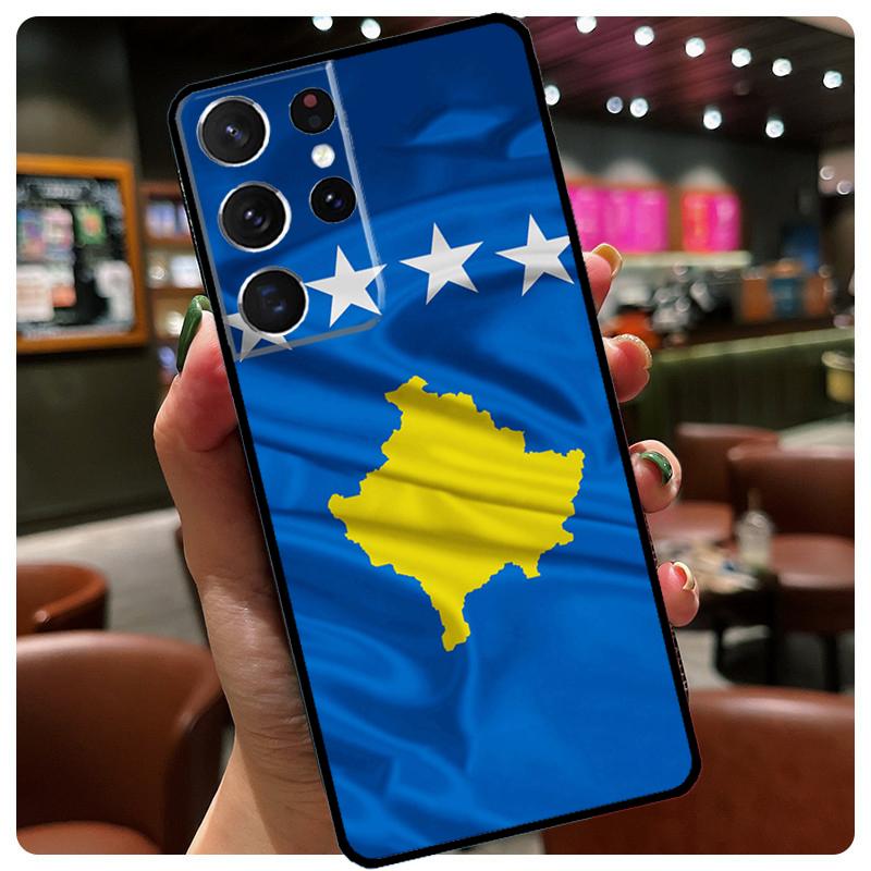 Kosovo National Flag Phone Case For Samsung Galaxy S25 S24 S23 S22 S21 S20 Ultra S9 S10 Plus S25 FE S24 FE Cover