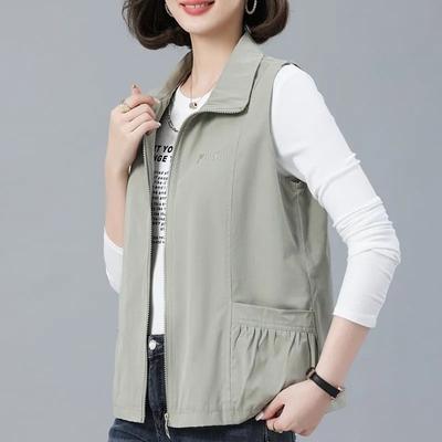 Frühling Herbst Weste Jacke Damen Locker Umlegekragen Lässig Ärmellos Mantel Mode Kurz Weste Top Weiblich