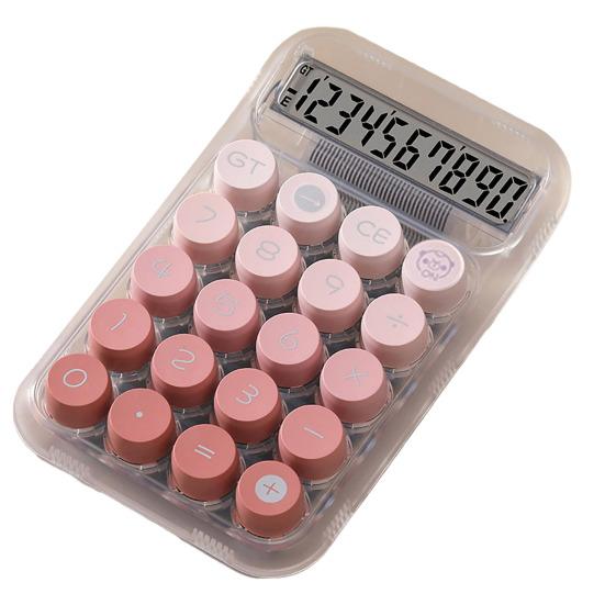 

Настольный калькулятор градиентного цвета с противоскользящими подушечками, 12-значная механическая клавиатура, настольный калькулятор розовый