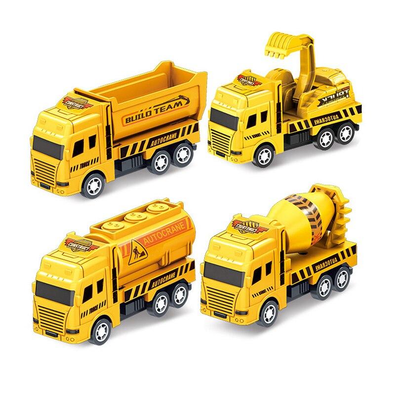 4 Pcs Educational Cars Children Kid Pull Back Toy Warrior Engineering Vehicle Model Four Mini Cars for daily use