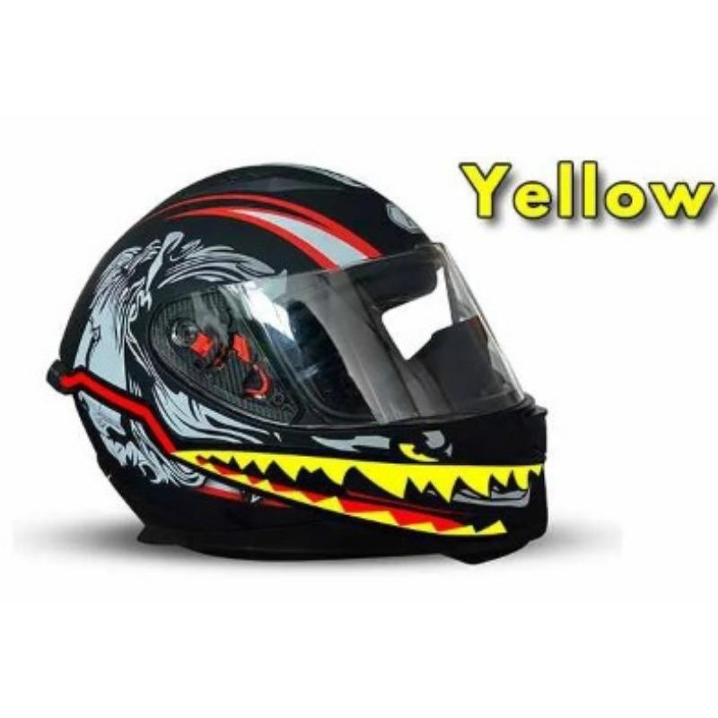 

Светодиодная полоса для мотоциклетного шлема в стиле акулы, ночной сигнал, светящаяся модифицированная наклейка жёлтый