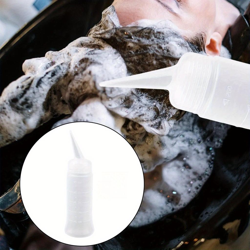 1pcs Hair Cleaning And Rinsing Bottle Shampoo Dispenser Home DIY Hairdressing Styling Tool With Scale Angled Tip Hair Coloring Bottle