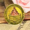 Challenge Coin Dumpster Alev Desenli Retro Gümüş Renkli Challenge Madalyası Benzersiz Ofis Masası