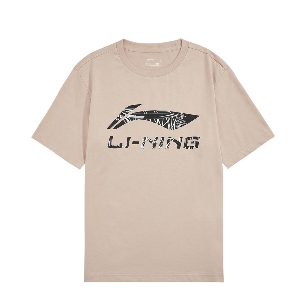 LI-NING Men's Short Sleeve T-Shirt Summer Skin-Friendly Comfortable Breathable Crew Neck Casual Fashion Loose Sports Top