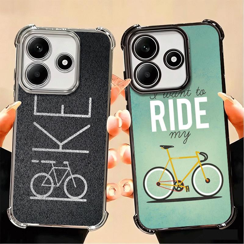 Bicycle Bike Sports Plating Phone Case For Xiaomi Poco X5 X6 X7 X8 Pro Max F8 Ultra F7 M8 M7 M5S Redmi 15C 15 14C 13C 13 X3 12C
