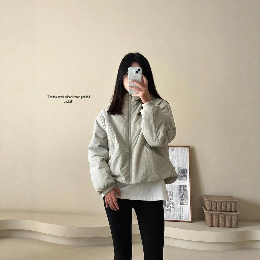 Lulu Sporty Women's Hooded Windproof Cotton Jacket - Casual, Versatile, High-End Outerwear