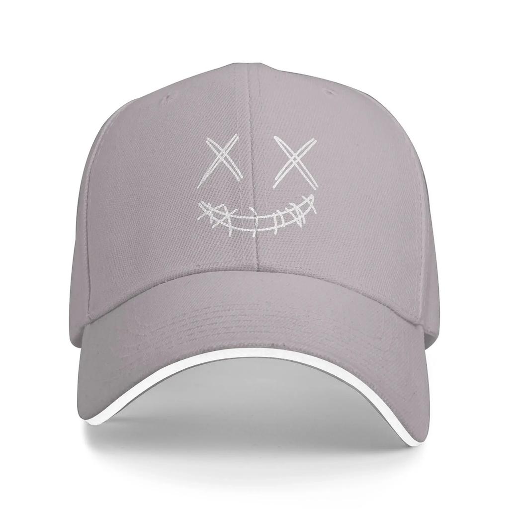 Smile Faces Patch Pattern Casual Baseball Cap White Outdoor Sports Hip Hop Hats Summer Breathable Unisex-Teens y2k Cute