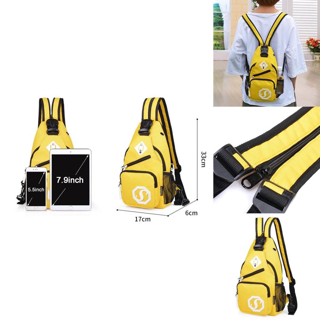 Módní Odolná Oxford Látka USB Nabíjení Lehká Kabelka Crossbody Batoh
