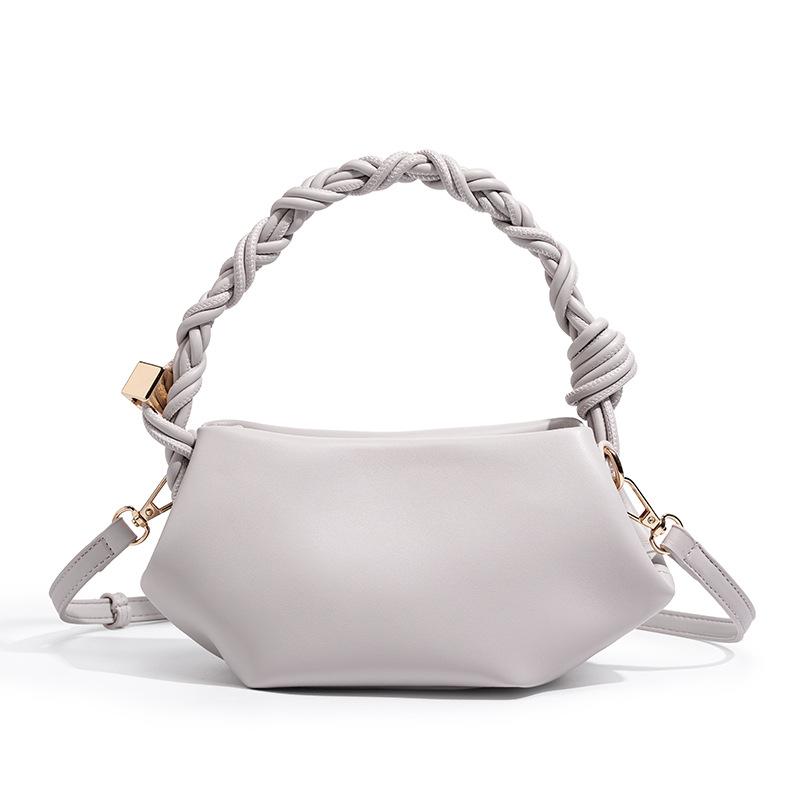 Folded Handle Women'S Clutch Bag Versatile Commuter Large Capacity Soft Waxy Dumpling Bag Shiling Bag
