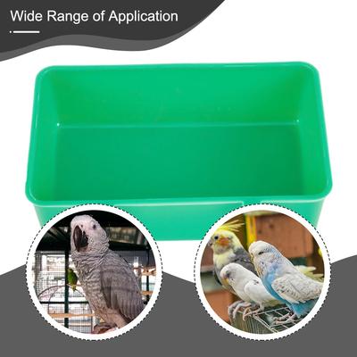 Bandeja Multifunción Verde para Comida Bañera de Agua para Pájaros Bebedero para Pájaros Mascotas Loros Periquitos Bañera para Pájaros Colgante en Jaula Caja de Ducha para Lavado
