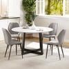 Set of 4 Modern Dining Chairs for Kitchen and Living Room with Flannel Upholstery, Grey