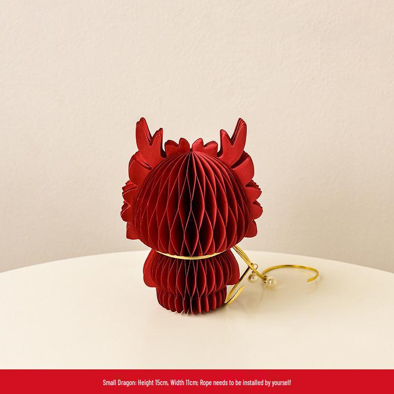 NUCHI Origami Zodiac Dragon Ornament with Lucky Bag for New Year Festive Decor