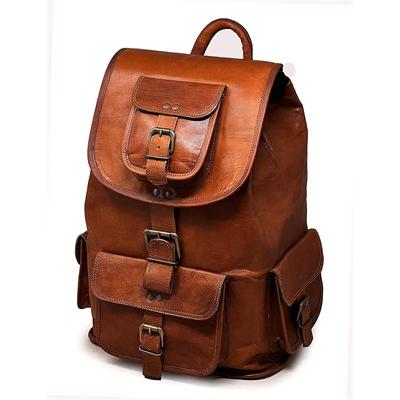 Large Genuine Leather Back Pack Rucksack Travel Bag For Men's and Women's