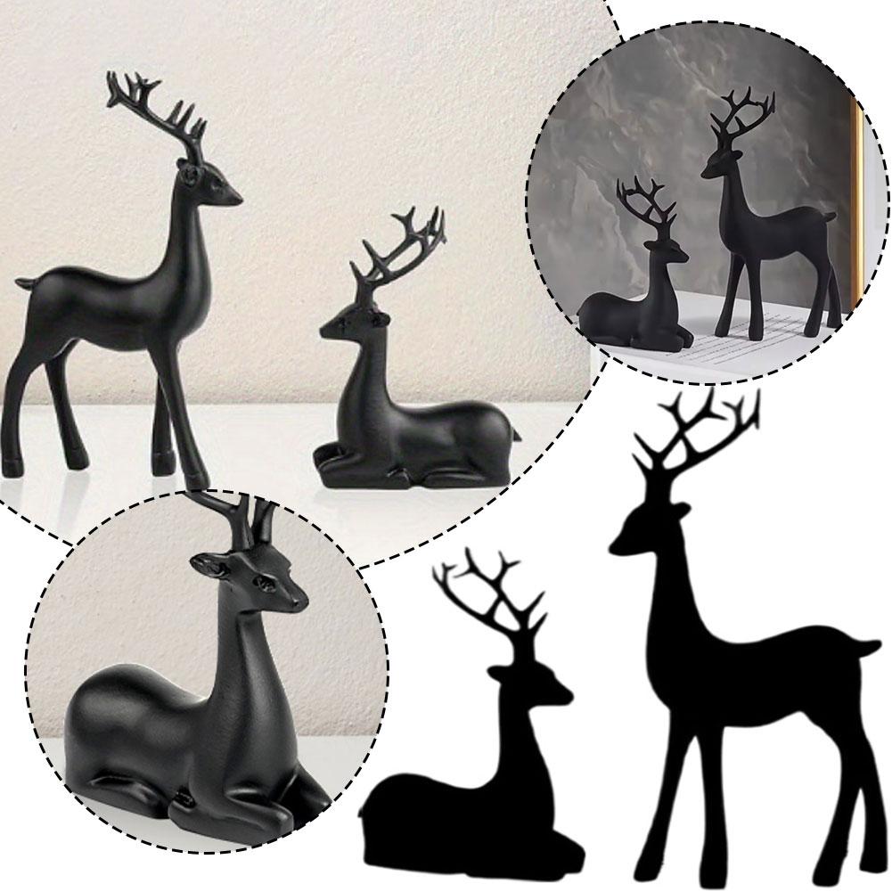2 Pcs, Room Decor Mother Deer Cute Kids Room Decor Sculptures Kawaii Sculptures Christmas Home Decoration Fawn Figurines