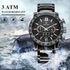 Megir Original Quarz Männer Uhr Edelstahl Business Handgelenk Uhren Uhr Männer Große Zifferblatt Wasserdicht Leucht Relogio Masculino
