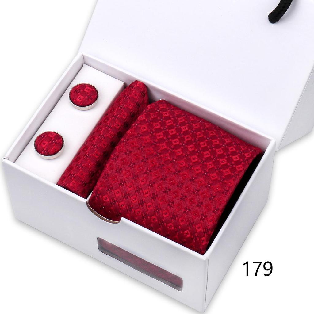 Men's High-End Polyester Tie & Pocket Square Set for Weddings and Formal Wear