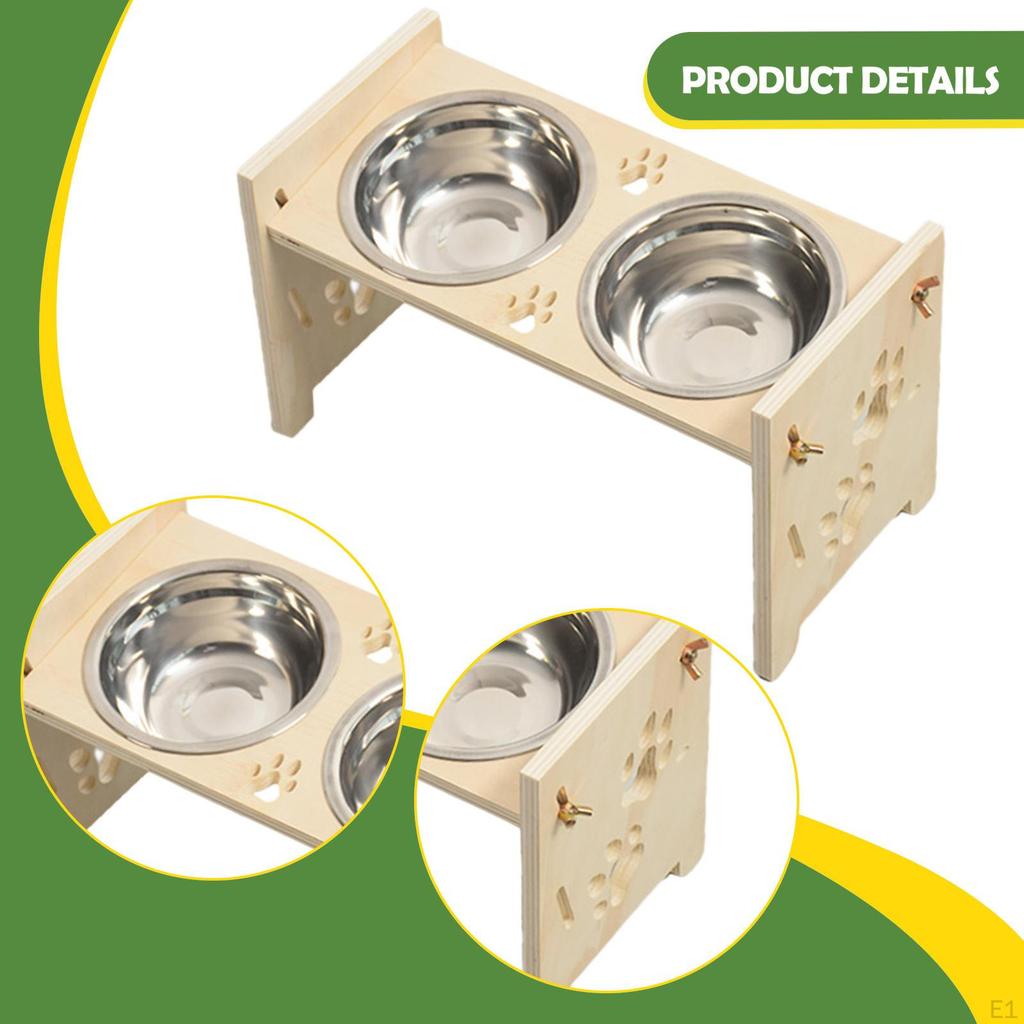 Elevated Cat Bowls Feeding Raised Station Pet Feeder for Dogs Cats