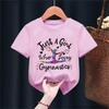 Kawaii Kids Clothes Just A Girl Who Loves Gymnastics Watercolor Graphic Printed Tshirt Girls Love Sports Casual Summer TShirt