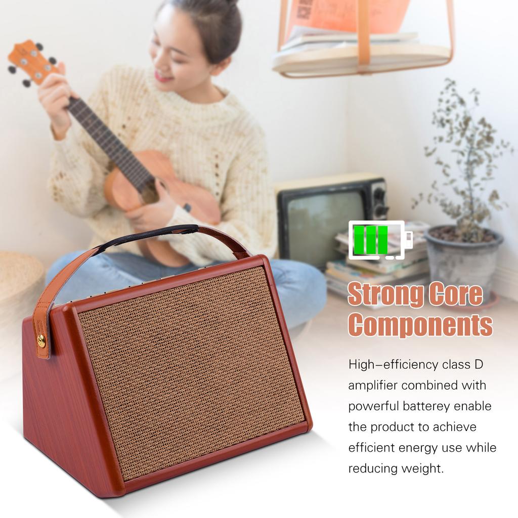 AC-25 25W Portable Acoustic Guitar Amplifier Rechargeable Amp Wireless BT Speaker Indepedent Reverb