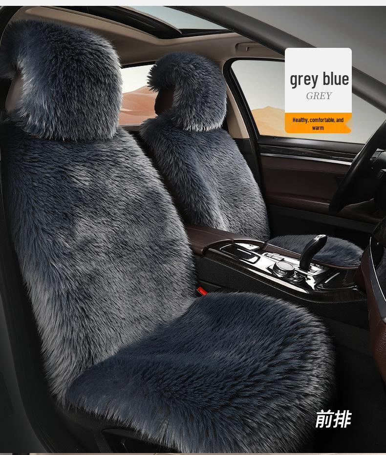 Universal Winter Plush Faux Sheepskin Car Seat Cushion with Backrest