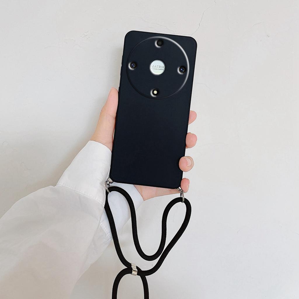 Für Honor Magic 8 Lite Crossbody Halsketten-Riemen Kordel Lanyard Weiche Hülle für Honor Magic8 Lite Mattes Stoßfänger Silikonhülle Schale