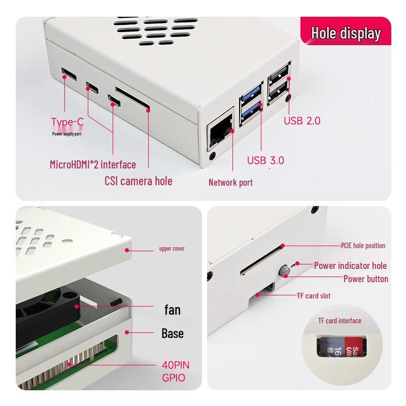 Raspberry Pi 5 Metal Case with Cooling Fan & PWM Speed Control
