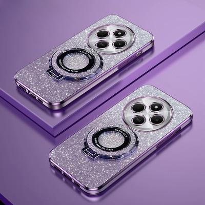 Třpytivé pokovení Magnetický držák Pouzdro na telefon Pro Xiaomi Redmi 14C Note 14 Pro Plus 4G 5G Měkký silikonový kryt