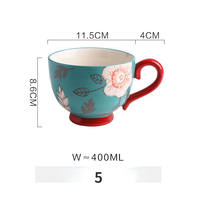 Retro Creative Large-capacity Mug Breakfast Mug Cereal Milk Mug Cute Girl Mug Ceramic Coffee Mug