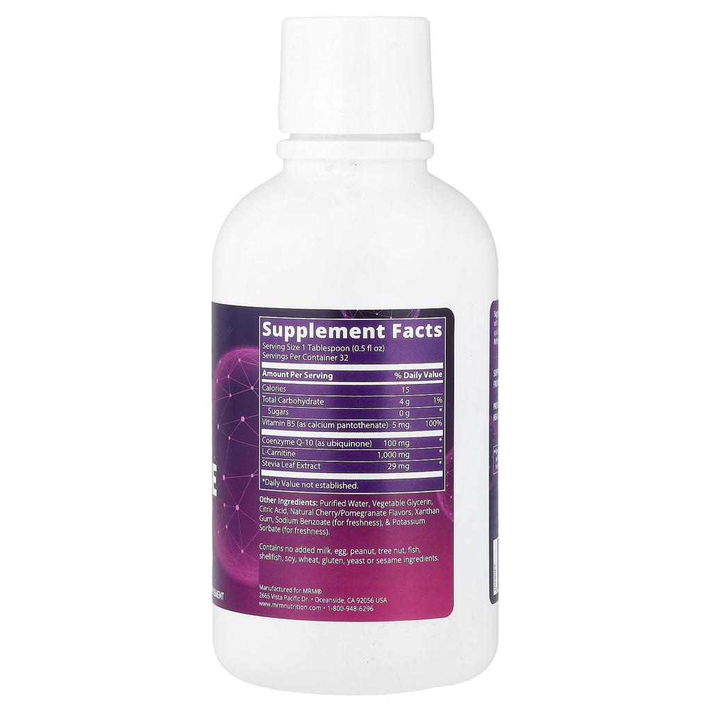 MRM Nutrition, CoQ-10 l-Carnitine, Cherry-Pomegranate, 480 ml (16 fl oz)