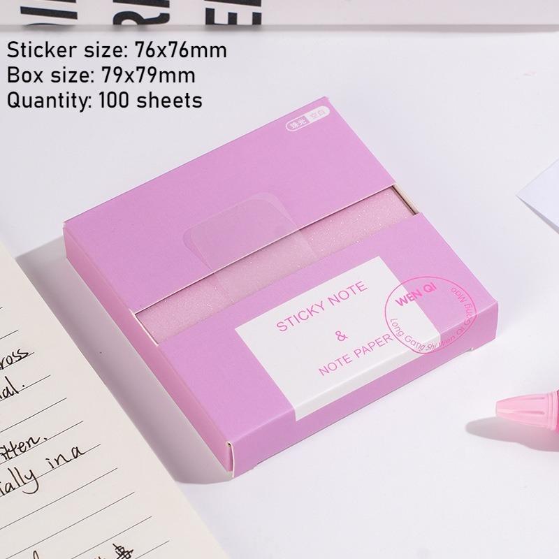 100sheets Pearlescent Color Posits Sticky Notes Pads Paper Stickers Posted It Notebook Memo Notepad Pull-out Message Sticker