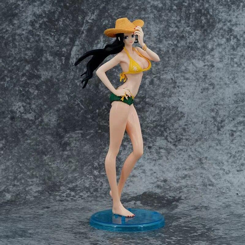 

24см Аніме One Piece Блискучий Брелок Купальник Робін Сексуальна Робін На бретельках Золотисто-білі Бретельки Фігурки Декоративні Прикраси Кавайні Моделі Фігурки Іграшки