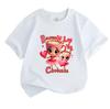 Kids Boys Girls 100% Cotton Crew Neck Short Sleeve T-Shirt, Cute Cappuccino Cup Ballerina Love Heart Print Casual Soft Tee for Daily Wear